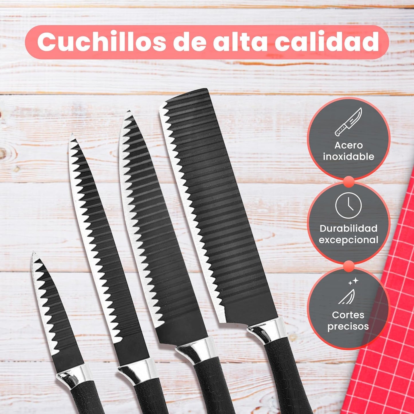 Set Cuchillos Profesional Chef-KU Forjado 6 Piezas