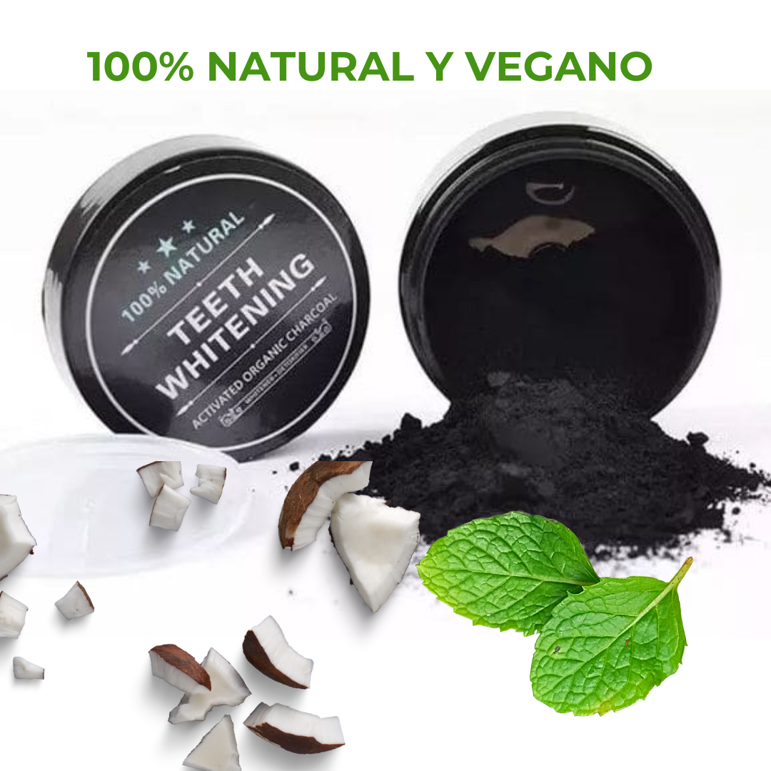 Blanqueador dental carbón activado WHITESMILE™- 100% Natural y Vegano